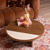 Salontafel Maeva Ø80 cm rustiek eiken Walnootlook Eikenfineer