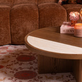 Salontafel Maeva Ø80 cm rustiek eiken Walnootlook Eikenfineer