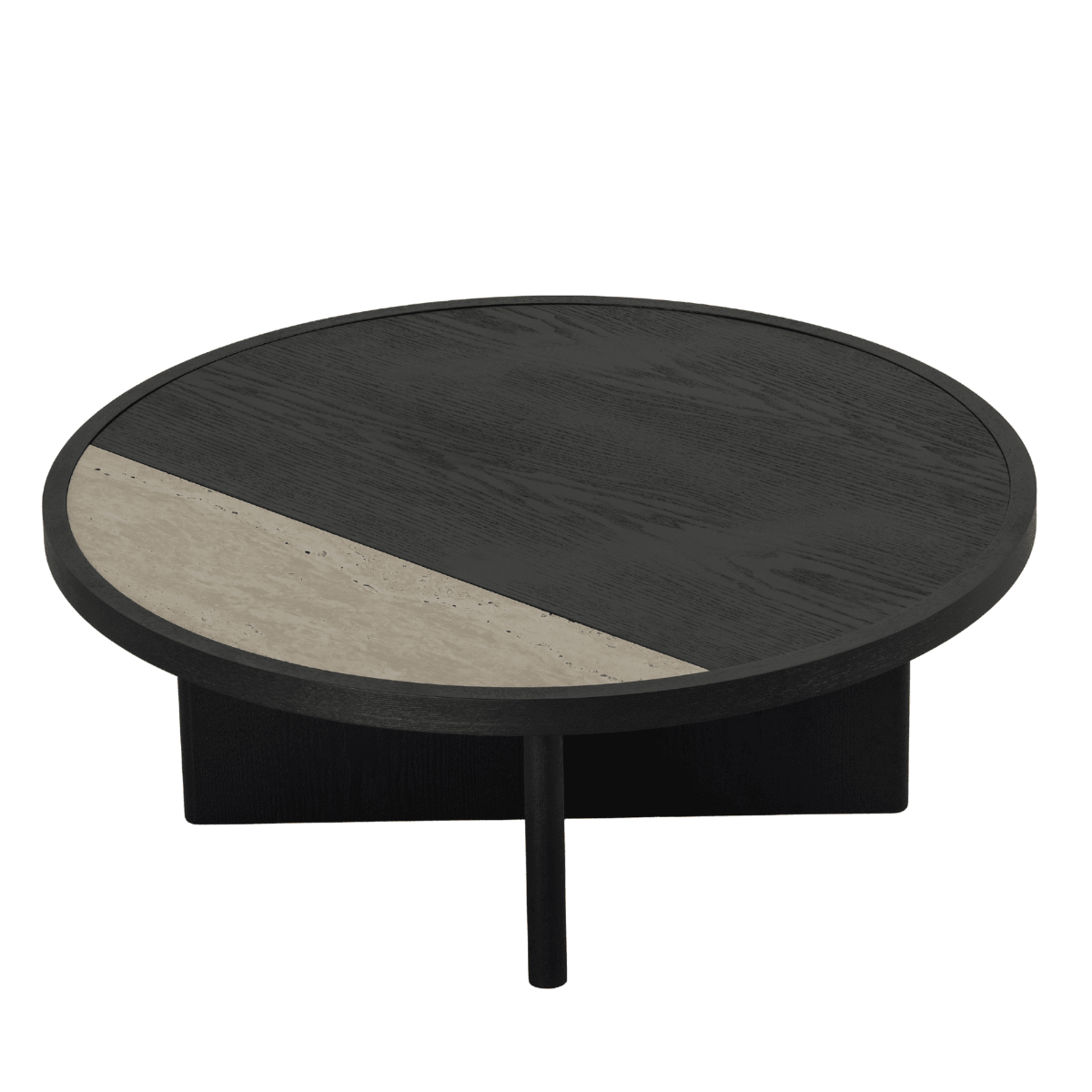 Salontafel Maeva Ø80 cm zwart eiken Eikenfineer