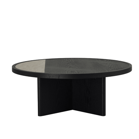 Salontafel Maeva Ø80 cm zwart eiken Eikenfineer