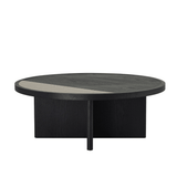 Salontafel Maeva Ø80 cm zwart eiken Eikenfineer