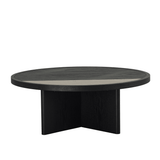 Salontafel Maeva Ø80 cm zwart eiken Eikenfineer