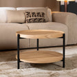 Coffee table Rio Ø58 cm white oak MDF + oak veneer