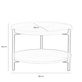 Coffee table Rio Ø58 cm white oak MDF + oak veneer