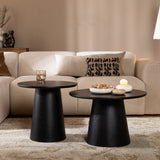 Coffee tables Ash set of 2 Ø50 and Ø62 cm black oak oak veneer