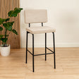 Scandinavian bar stool Aspen beige recycled fabric 64-77 cm - image 1
