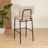 Scandinavian bar stool Aspen beige recycled fabric 64-77 cm - image 3