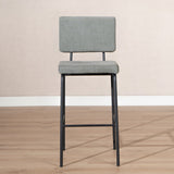 Scandinavian bar stool Aspen green recycled fabric 64-77 cm Recycled polyester 47 cm wide