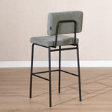 Scandinavian bar stool Aspen green recycled fabric 64-77 cm Recycled polyester 47 cm wide