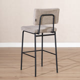 Scandinavian bar stool Espen taupe recycled fabric 64-77 cm Recycled polyester 47 cm wide