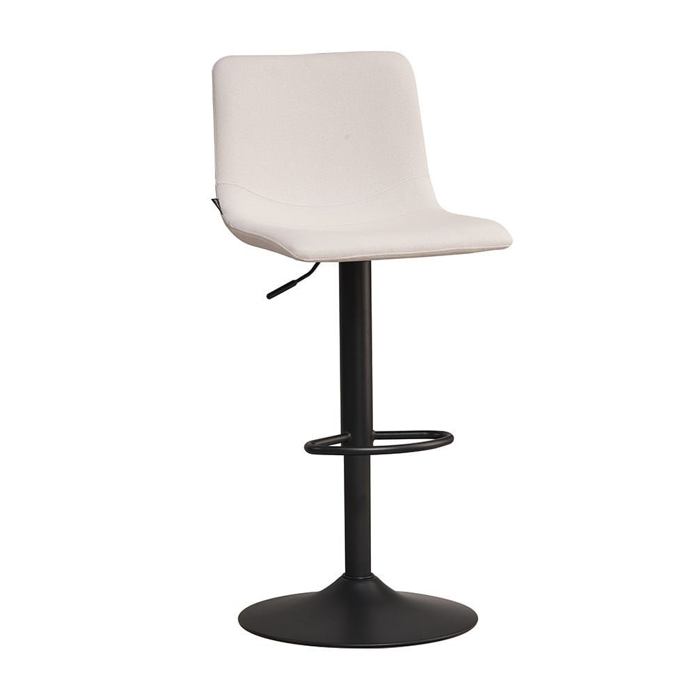 Scandinavian bar stool Eva swivel recycled fabric off white 60-76 cm - image 5