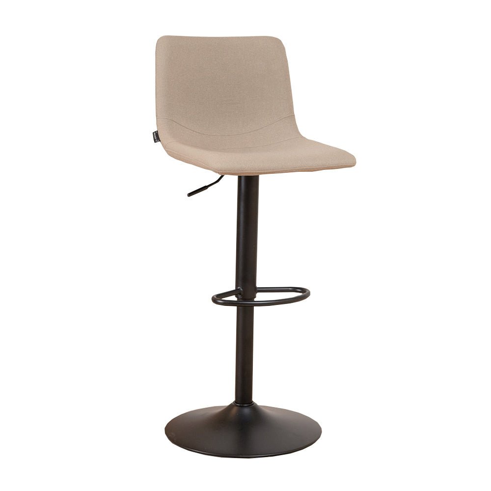 Scandinavian bar stool Eva swivel recycled fabric taupe 60-76 cm - image 4