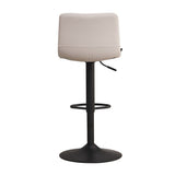 Scandinavian bar stool Eva swivel recycled fabric off white 60-76 cm - image 1