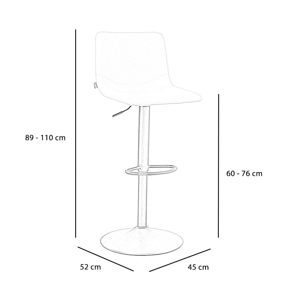 Scandinavian bar stool Eva swivel recycled fabric gray 60-76 cm - image 9