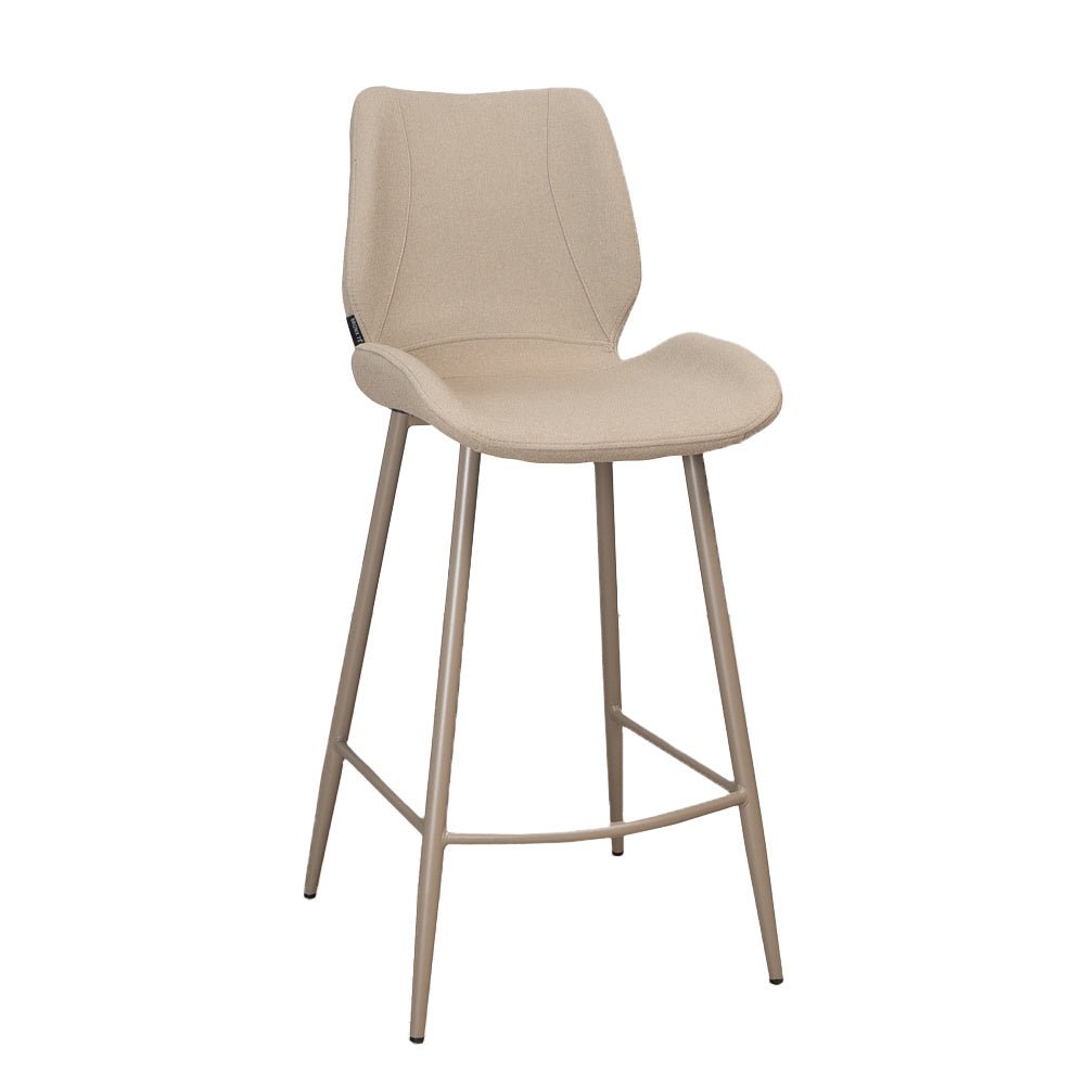 Scandinavian bar stool Jena taupe recycled fabric 69 cm - image 5