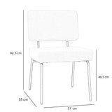 Scandinavian dining room chair Aspen beige recycled fabric - image 8