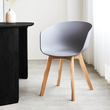 Herning dining room chair Dimehouse Gray LxWxH 68x60x51 Plastic Atmospheric photo front view