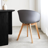 Herning dining room chair Dimehouse Gray LxWxH 68x60x51 Plastic Atmospheric photo diagonal rear view