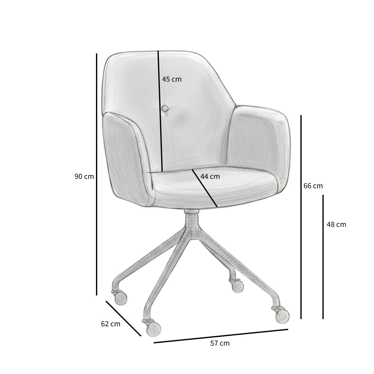 Scandinavian dining room chair on wheels Runa recycled fabric off white - image 16