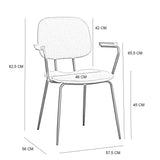 Scandinavian dining room chair Oskar taupe recycled fabric Recycled polyester