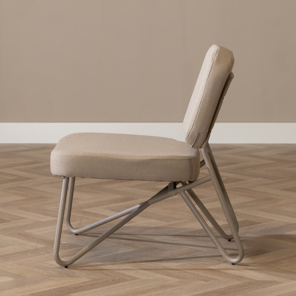 Scandinavian armchair Viggo taupe recycled fabric Recycled polyester
