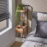Bedside table Naomi DH Interior Acacia LxWxH 103x35x20 Acacia wood Atmospheric photo diagonal front view