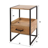 Bedside table Paul DH Interior Acacia LxWxH 60x39x28 Acacia wood White photo size indication