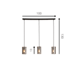 Hanging lamp Hugo Dimehouse Anthracite LxWxH 102x26x19 Glass White photo size indication