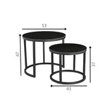 Coffee table Paige Black Dimehouse Black LxWxH 57x56x53 Sintered stone White photo size indication