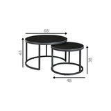 Coffee table Trevor Black Dimehouse Black LxWxH 80x80x13 Sintered stone White photo size indication