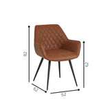 Dining room chair Cara Dimehouse Cognac LxWxH 78x65x57 Faux leather White photo size indication