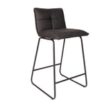 Bar stool Jelle Dimehouse Anthracite LxWxH 63x56x49 Microfiber White photo diagonal front view