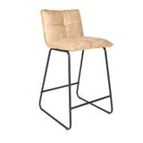 Bar stool Jelle Dimehouse Champagne LxWxH 63x56x49 Microfiber White photo diagonal front view