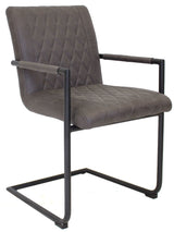 Dining room chair Dean Dimehouse Anthracite LxWxH 70x58x57 Fabric White photo diagonal front view