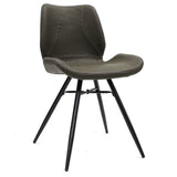 Dining room chair Beau artificial leather Dimehouse Green LxWxH 72x68x50 Faux leather White photo diagonal front view