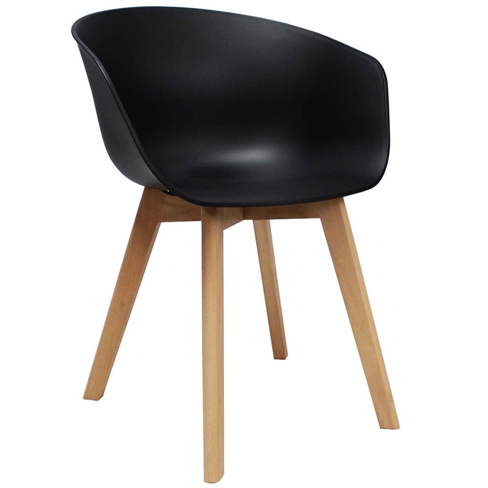 Herning dining room chair Dimehouse Black LxWxH 68x60x51 Plastic White photo diagonal front view