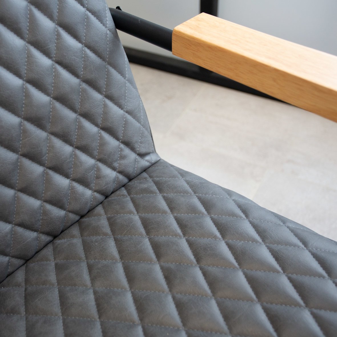 Armchair Lars Dimehouse Anthracite LxWxH 68x64x39 Faux leather Atmospheric photo detail