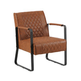 Armchair Peter Dimehouse Cognac LxWxH 68x62x45 Faux leather White photo diagonal front view