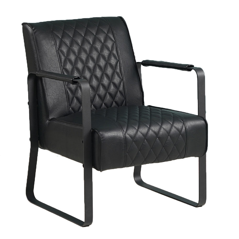 Armchair Peter Dimehouse Black LxWxH 68x63x45 Faux leather White photo diagonal front view