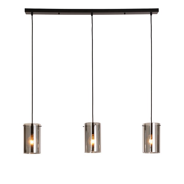 Hanging lamp Hugo Dimehouse Anthracite LxWxH 102x26x19 Glass White photo front view