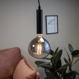 Hanging lamp Katie Smokey Dimehouse Anthracite LxWxH 29x22x21 Glass Atmospheric photo detail