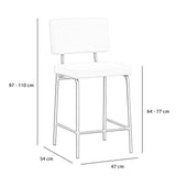 Velvet bar stool Espen taupe 64-77 cm - image 11