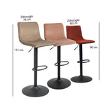 Velvet bar stool Frenkie taupe 60-76 cm, 45 cm wide