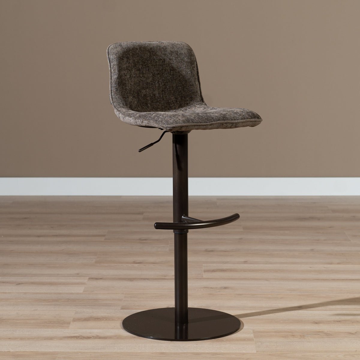 Velvet bar stool Jack brown 60-82 cm, 45 cm wide