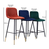Velvet bar stool Mikky copper 65-78 cm, 46 cm wide
