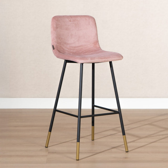Velvet bar stool Mikky pink 65-78 cm, 46 cm wide