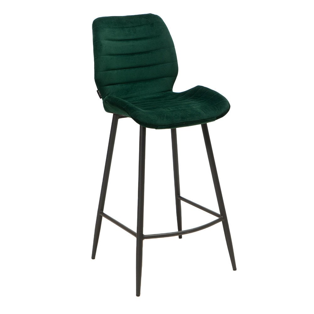Velvet bar stool Toby dark green 71 cm - image 7