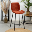Velvet bar stool Toby copper 71 cm - image 1