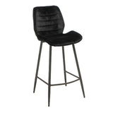 Velvet bar stool Toby black 71 cm - image 5