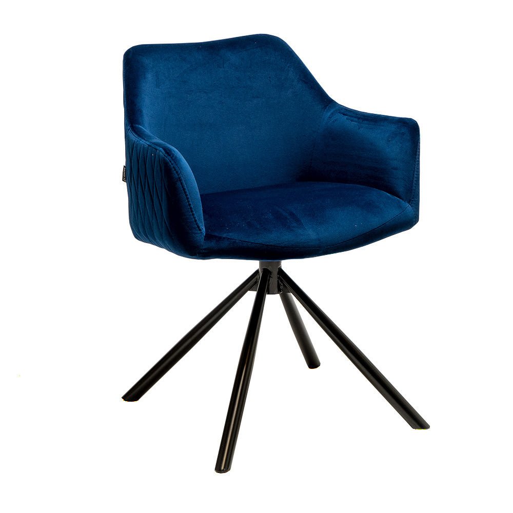 Velvet dining room chair Furtado swivel blue - image 5